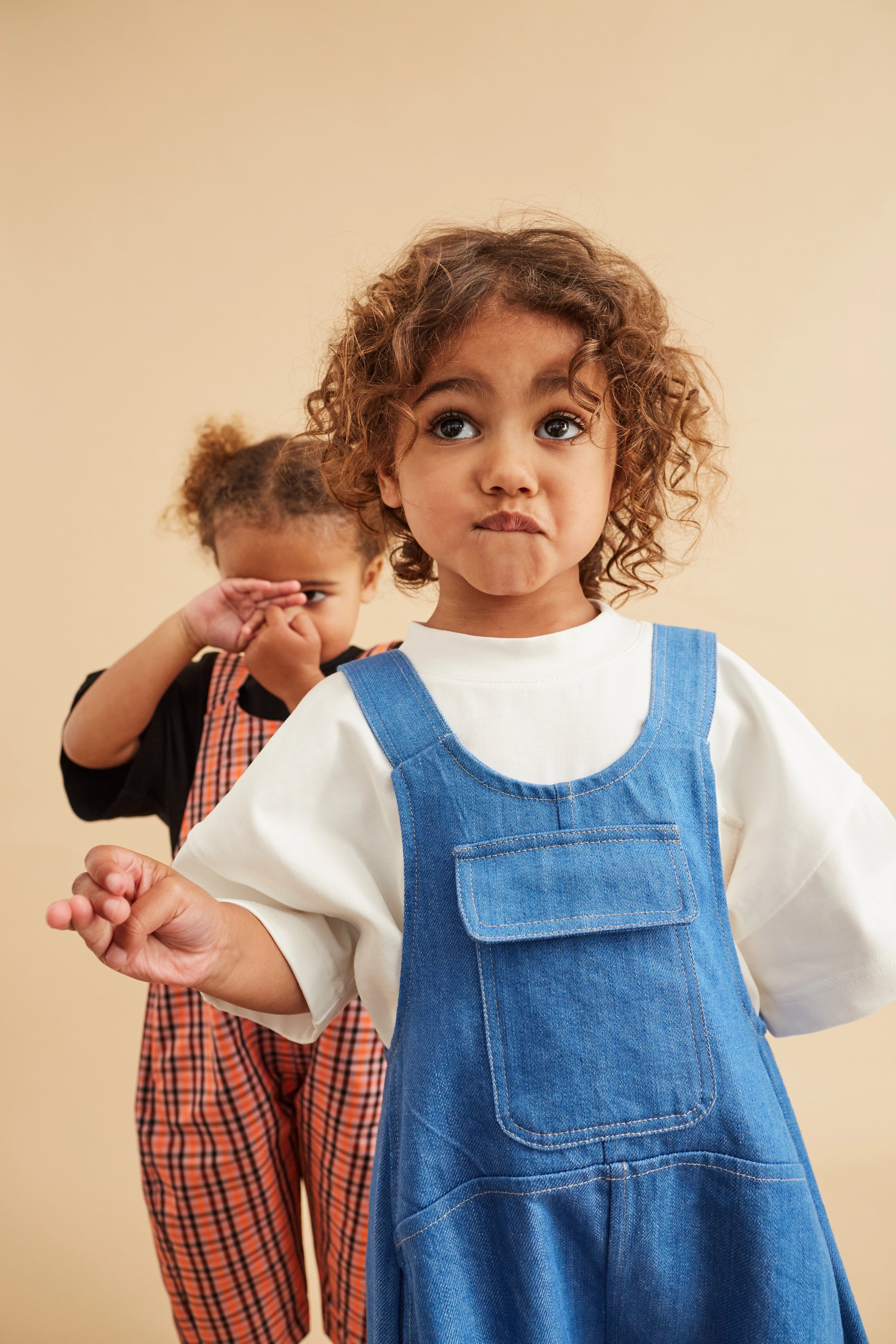 oversized blue denim  studio koter toddler dungarees